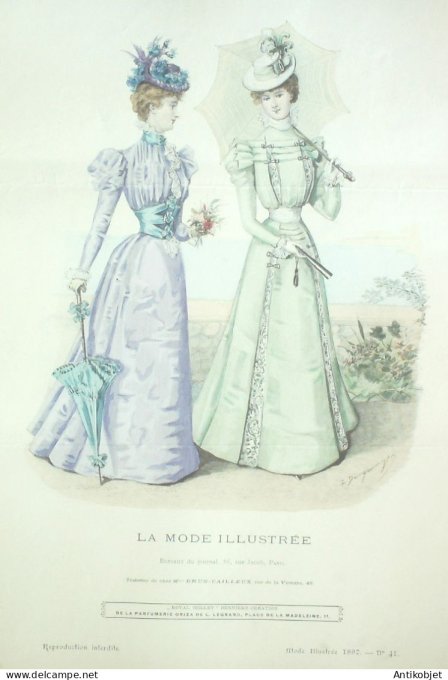 Gravure Mode illustree 1897 # 41 (Old Fashion plate) RARE