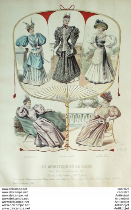 Gravure Mode Le Moniteur 1894 # 27 (Old Fashion plate)