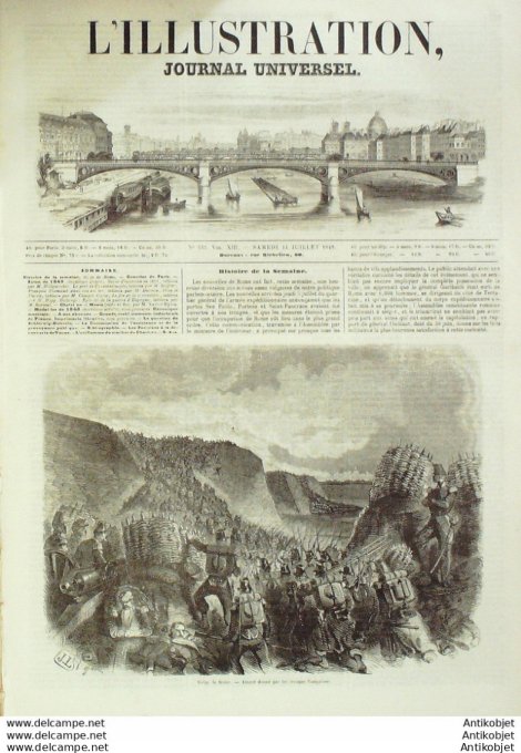 L'Illustration 1849 n°333 CHARTRES (28) Italie ROME Turquie CONSTANTINOPLE Médailles de l'année