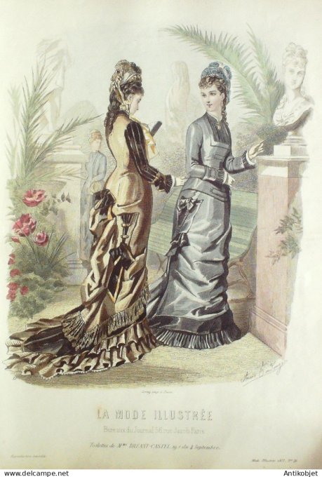 Gravure Mode illustree 1877 # 26 (Old Fashion plate)