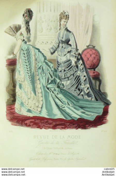 Gravure de mode Revue de la mode Gazette 1875 n°162 (Maison Duboys)