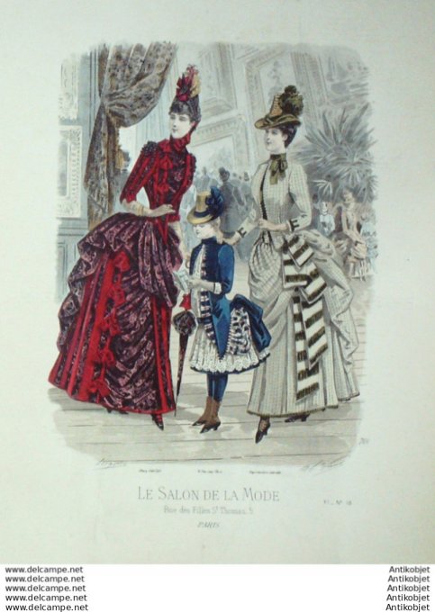 Gravure Mode Salon 1885 #  766 (Old Fashion plate)