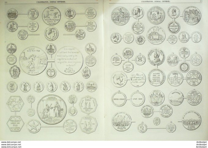 L'Illustration 1849 n°333 CHARTRES (28) Italie ROME Turquie CONSTANTINOPLE Médailles de l'année