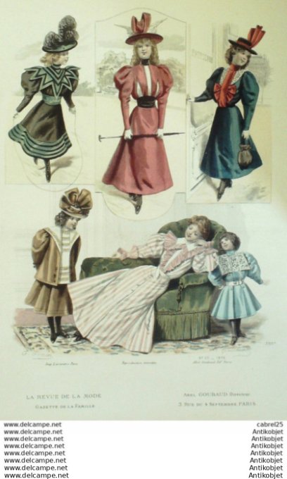 Gravure Mode La Gazette 1896 # 39 (Old Fashion plate)