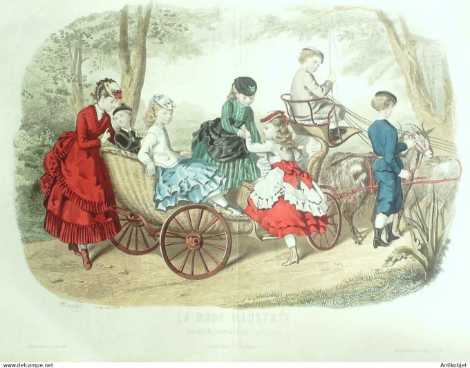 Gravure Mode illustree 1869 # 18 (Old Fashion plate)