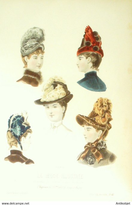 Gravure de mode La Mode illustrée 1886 n°41 (Maison Boitte)