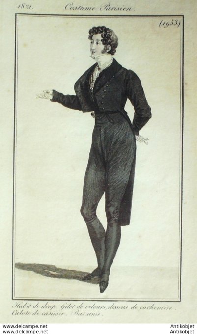 Costume Parisien 1821 # 1953 Habit de drap homme