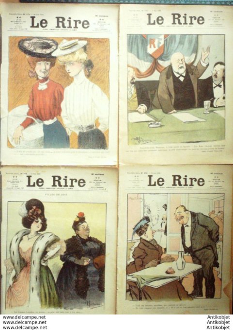 Le Rire 1906 lot 4 revues Meunier Metivet Guillaume Poulbot Avelot Bac Faivre Prejelan Bac
