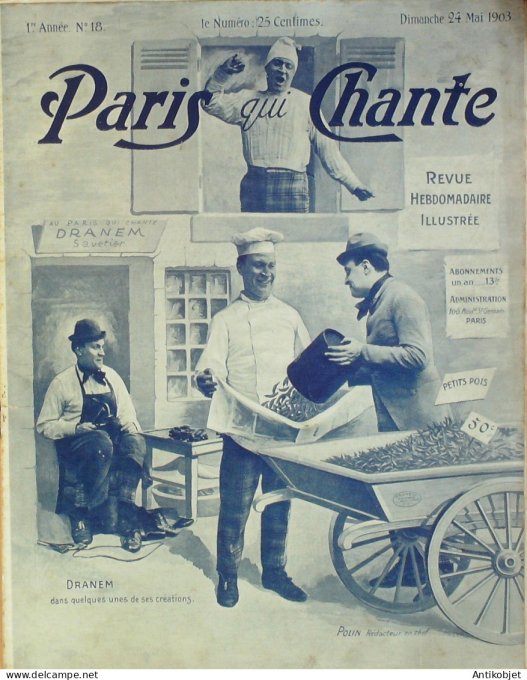 Paris qui chante 1903 n° 18 Dranem Gaudet Dona Ducreux Giralduc Benoist-Mary Launay
