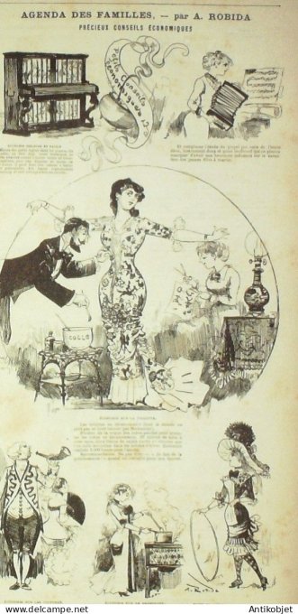 La Caricature 1881 #  55 Agenda des familles Robida les parisiennes loys Draner