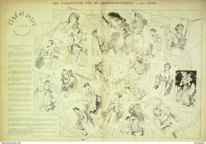 La Caricature 1881 #  55 Agenda des familles Robida les parisiennes loys Draner