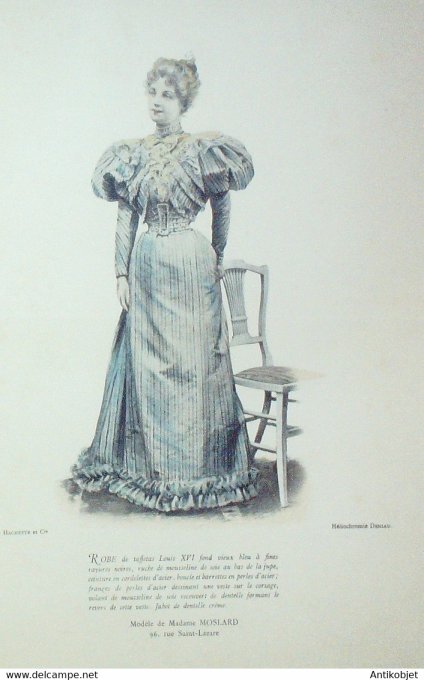 La Mode pratique 1893 # 14 Robe taffetas Louis XVI