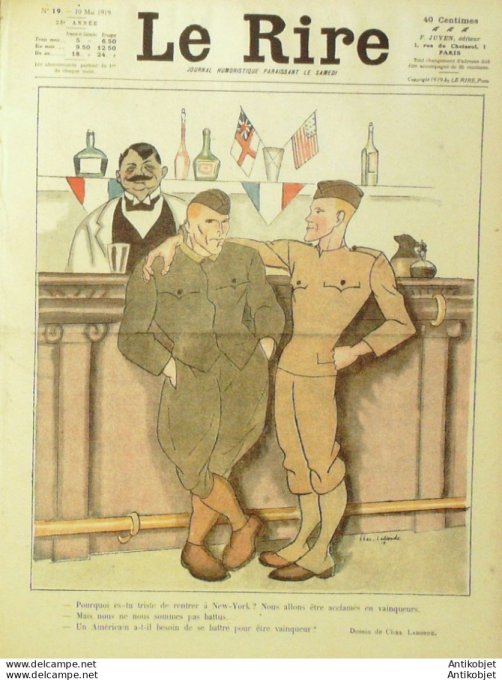 Le Rire 1919-05-10 #  19 Journal humoristique Ed.Originale Opinions