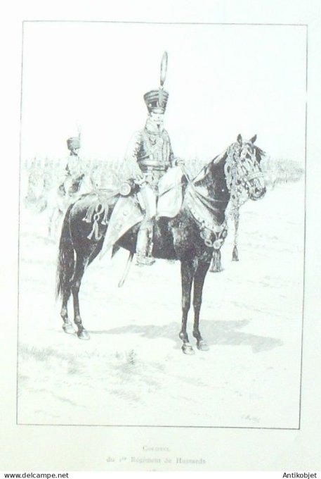 Hussards 1er Régiment de 1810 signé Rouffet