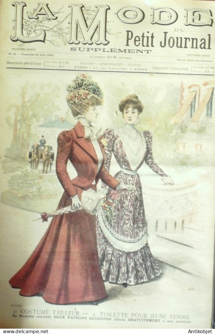 La Mode du Petit journal 1898 n°26 Costume Tailleur Robe en linon