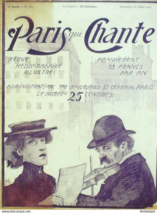 Paris qui chante 1905 n°130 Dranem Berka Baudrion Derminy Simiane Guiraud