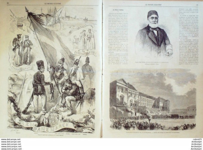 Le Monde illustré 1864 n°352 Danemark Copenhague Rendsbourg Mexique Celaya Richemond