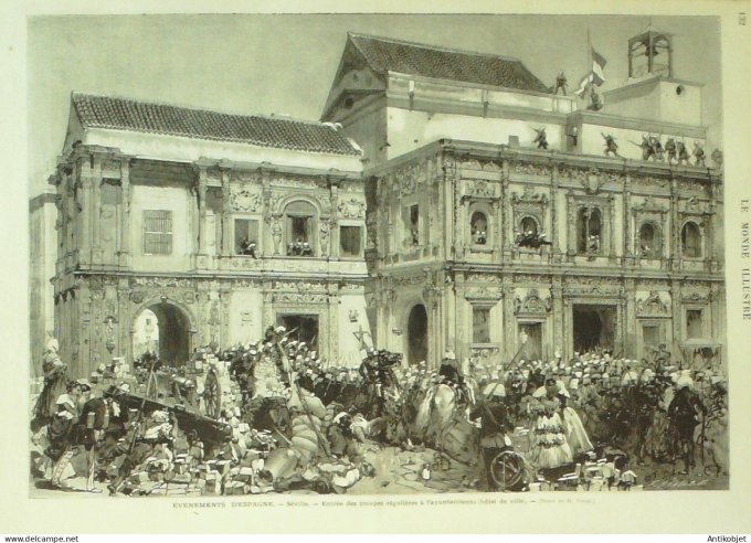 Le Monde illustré 1873 n°855 Espagne Séville Chambéry (73) Nantes (44) Strasbourg (67)