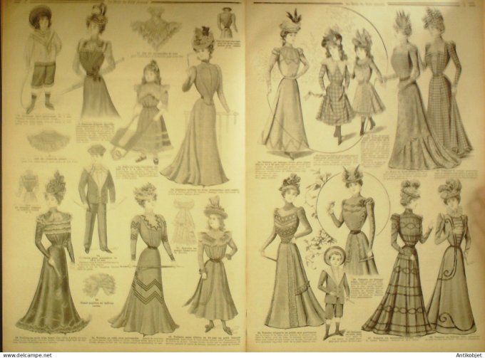 La Mode du Petit journal 1898 n° 26 Toilettes Costumes Passementerie