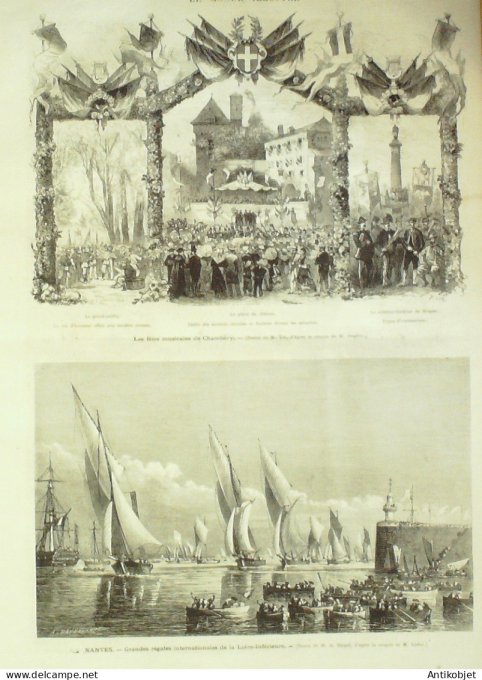 Le Monde illustré 1873 n°855 Espagne Séville Chambéry (73) Nantes (44) Strasbourg (67)