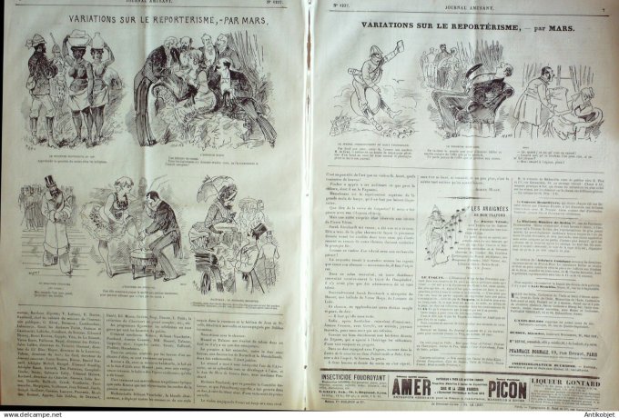 Le Journal Amusant 1880 # 1237 Variations sur le reporterisme par Mars