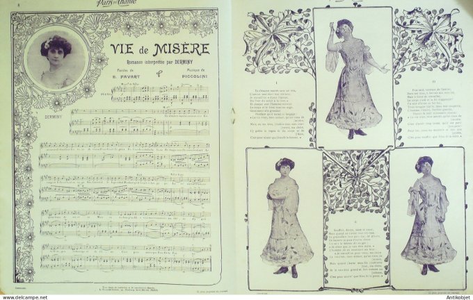 Paris qui chante 1905 n°130 Dranem Berka Baudrion Derminy Simiane Guiraud