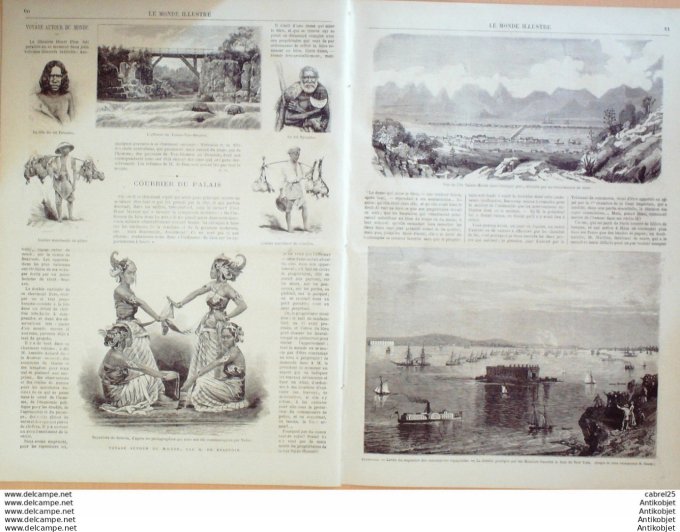 Le Monde illustré 1870 n°667 Indonésie Djakarta Bayaderes De Batavia Roi Tatambo Grèce Ile St Maure 