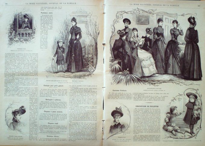 Journal Mode illustrée 1889 # 45 Robes en drap