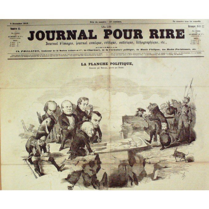 Le Journal pour RIRE 1848 n° 45 POLITIQUE BERTALL CROQUADES CARM BOUCHOT