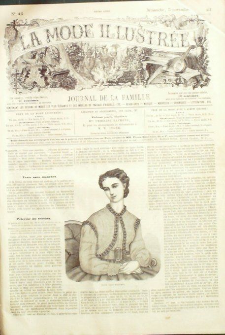 Journal Mode illustrée 1865 # 45 Veste sans manches