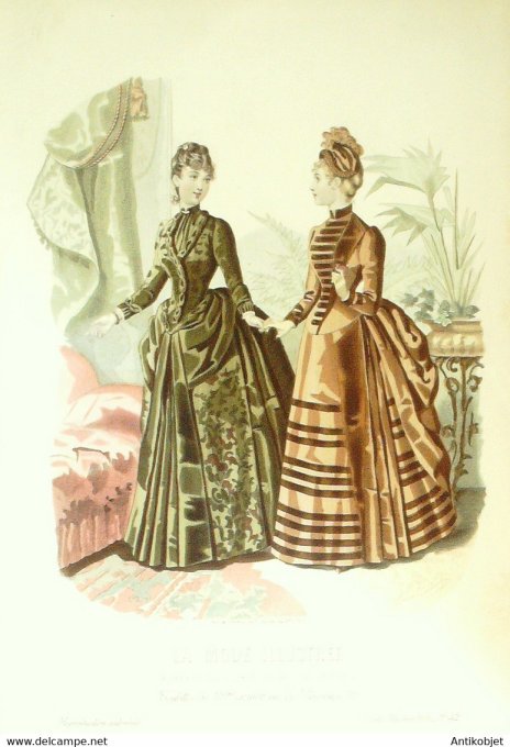 Gravure de mode La Mode illustrée 1886 n°42 (Maison Gradoz)