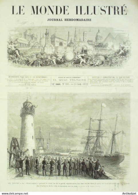 Le Monde illustré 1872 n°803 Trouville (14) Sedan (08) Irlande Belfast fonderies d'or