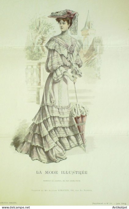 Gravure Mode illustree 1904 # 23 (Old Fashion plate) RARE
