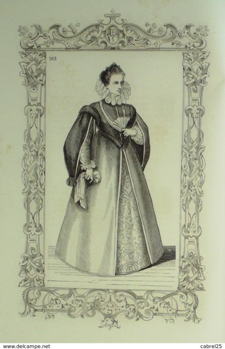 Espagne Noble dame en fête 1859