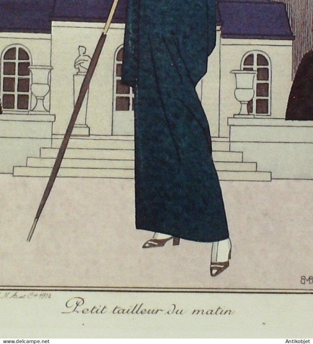 Gravure de mode Costume Parisien 1914 pl.151 BOUTET de MONVEL Bernard