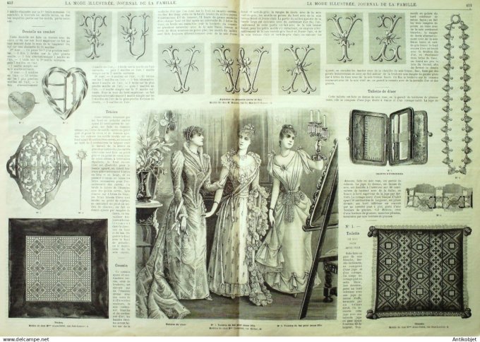 Mode illustree 1891 Lot de 4 journaux
