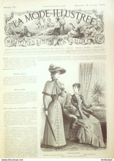 Mode illustree 1891 Lot de 4 journaux