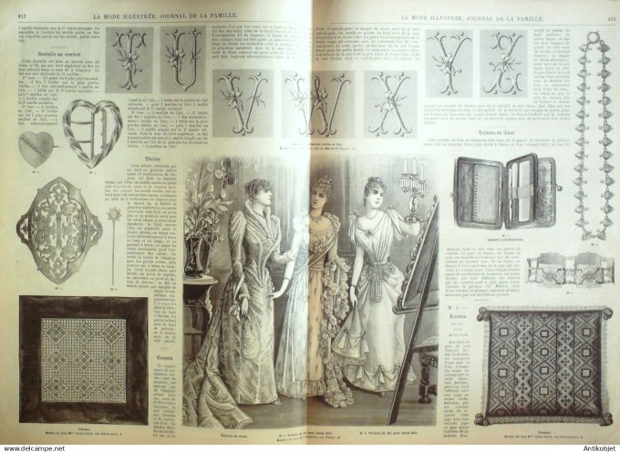 Mode illustree 1891 Lot de 4 journaux