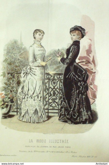 Gravure Mode illustree 1881 # 43 (Old Fashion plate)