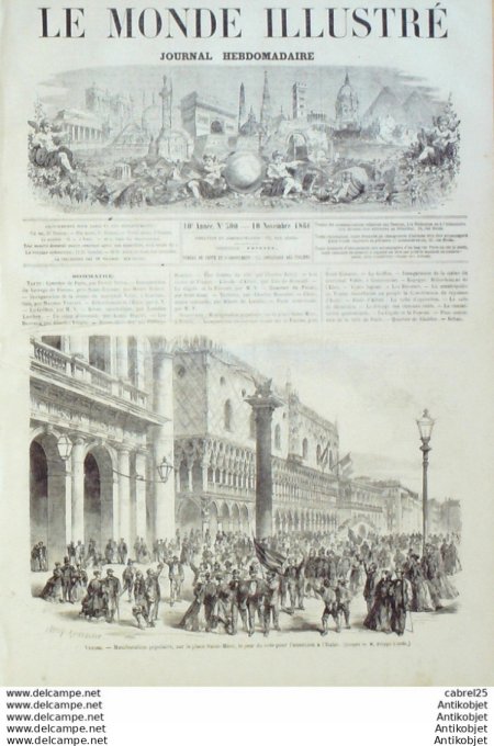 Le Monde illustré 1866 n°500 Suède Lapons Algérie Constantine Espagne Tortosa Madrid Italie L'Ebre