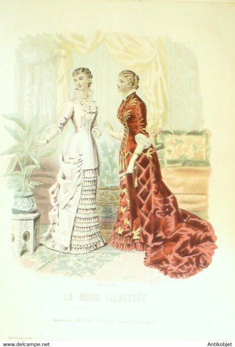 Gravure de mode La Mode illustrée 1881 n°09 (Maison Delaunay)