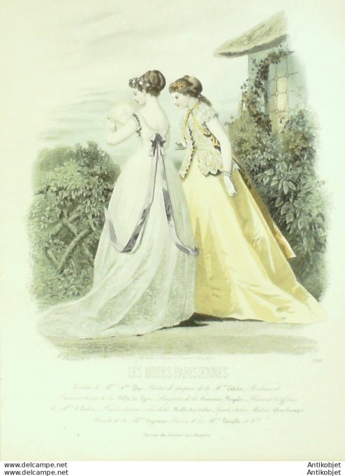 Gravure Les Modes Parisiennes 1865 #1268 Robes de voile Maison Ghys