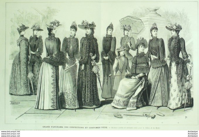 Salon de la mode 1890 (costumes d'été)