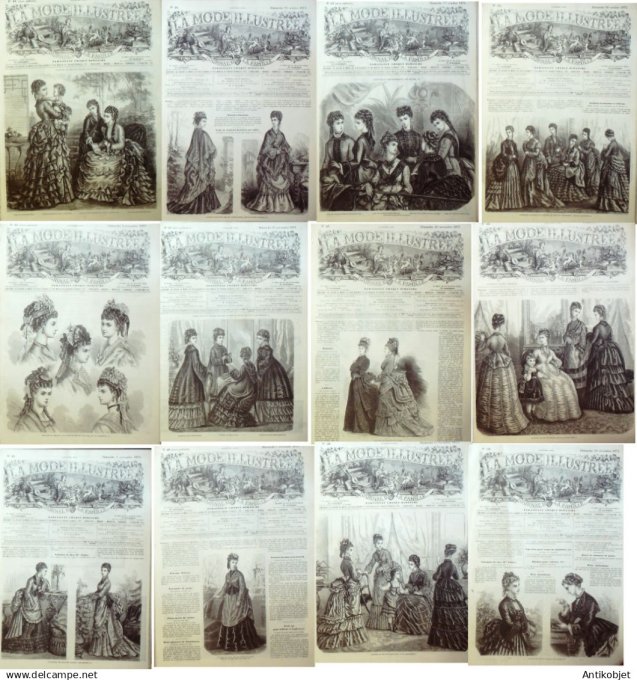 Mode illustree  1873 Lot de 12 journaux