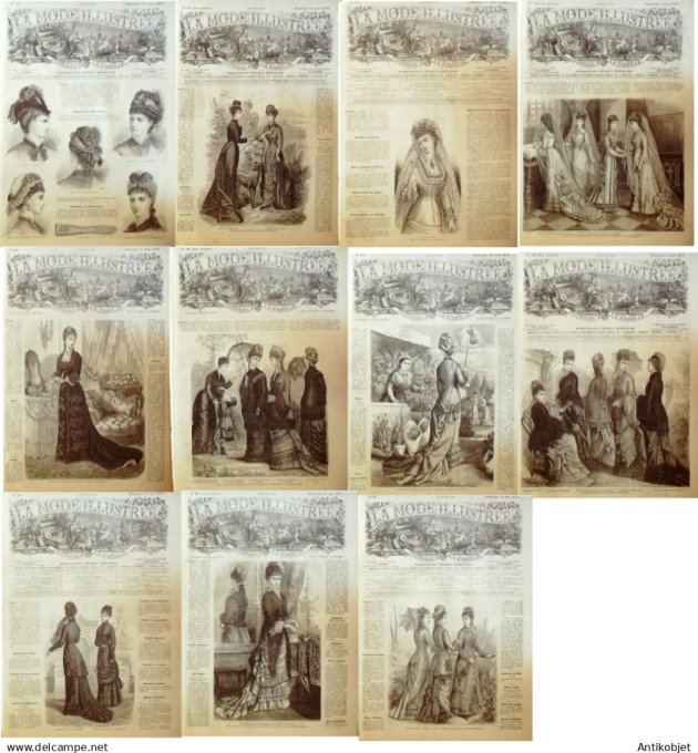 Mode illustree  1878 Lot de 10 journaux