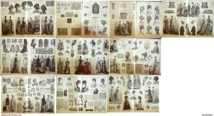 Mode illustree  1878 Lot de 10 journaux