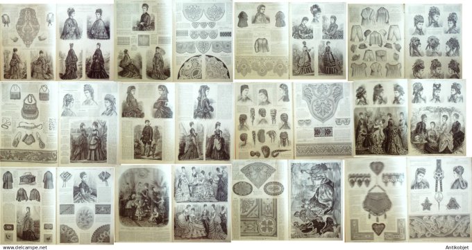 Mode illustree  1873 Lot de 12 journaux