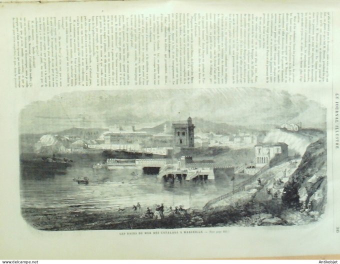 Le journal illustré 1866 n°286 Vincennes (94) Ferme laiterie Marseille (13)