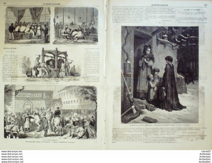 Le Monde illustré 1866 n°500 Suède Lapons Algérie Constantine Espagne Tortosa Madrid Italie L'Ebre