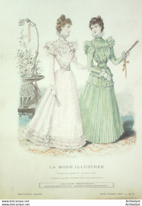 Gravure Mode illustree 1897 # 16 (Old Fashion plate) rare